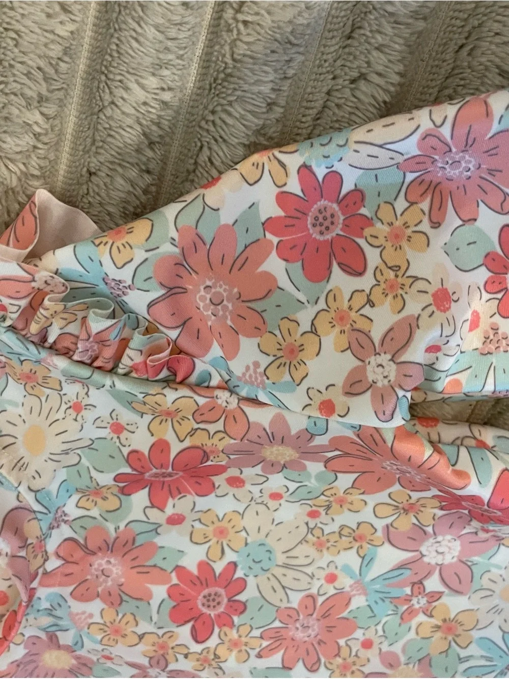 H&M Kids One-Piece Swimwear Set - Pastel Multicolor Stripes & Floral